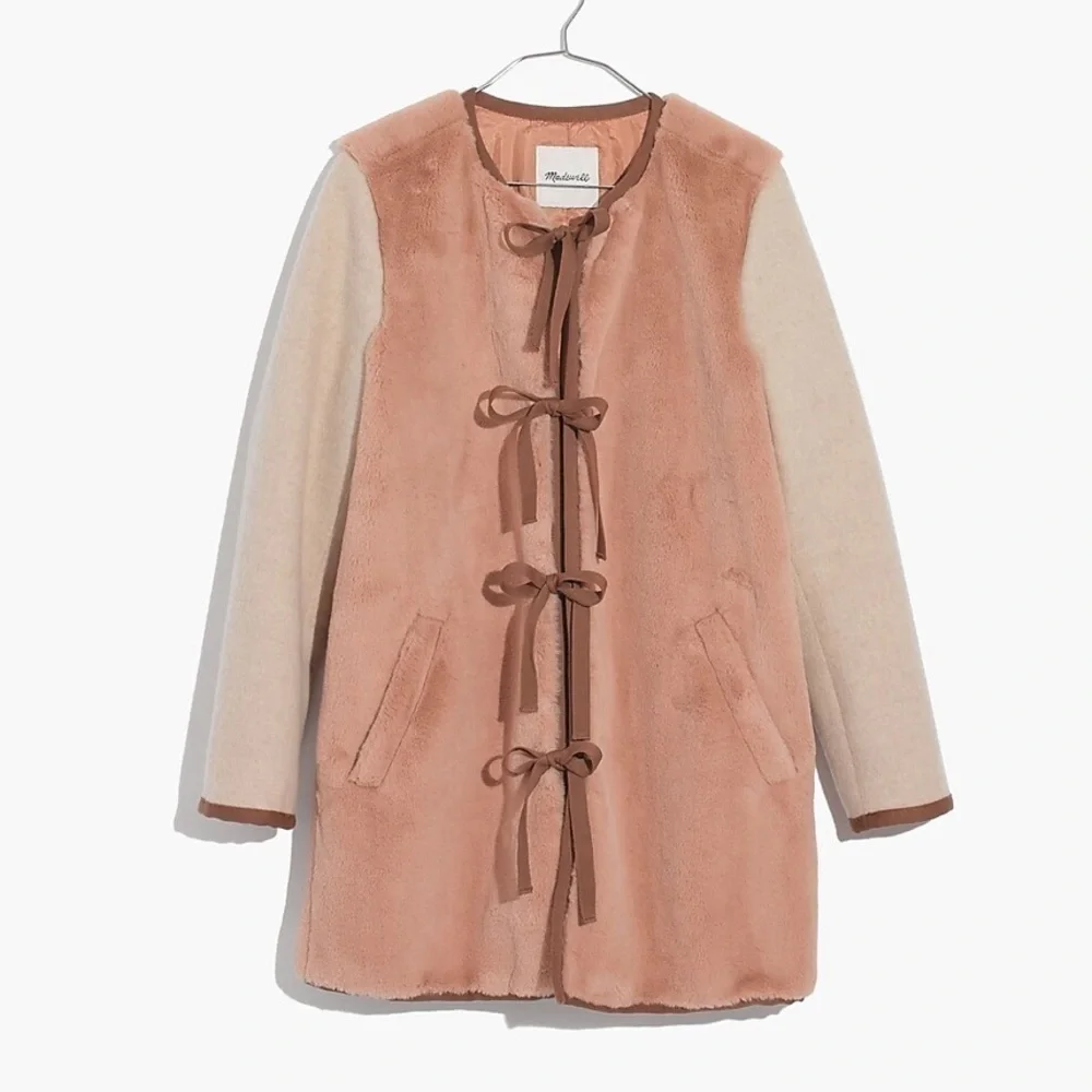 💋Madewell Colorblock faux mint jacket. Size S - Picture 3 of 9